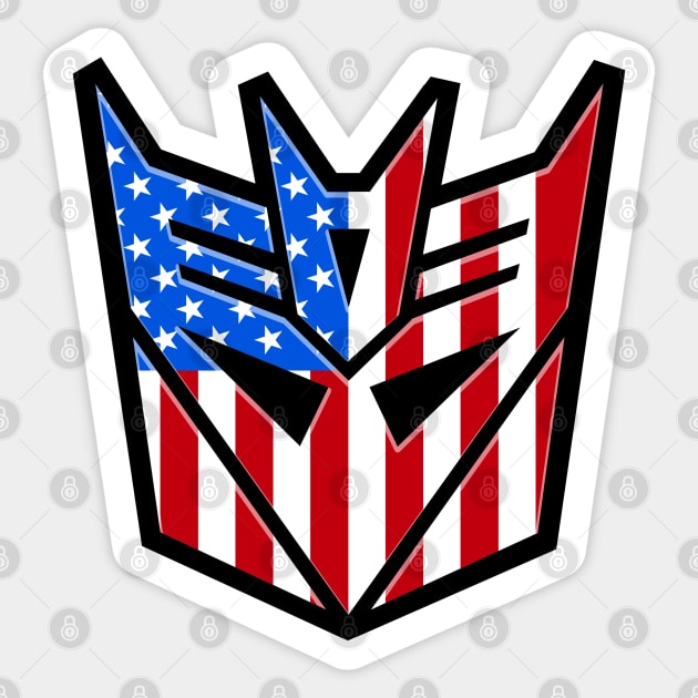 PATRIOT DECEPTICON - 2.0 Sticker by ROBZILLA